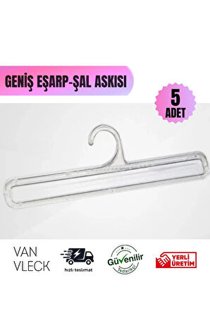 5’li Şal Eşarp Atkı Askısı – Dikdörtgen Geniş Askılık, Dolap İçi Düzenleyici, Kırışıklık Önleyici