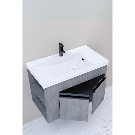 ROMA 80 CM BANYO DOLABI  RETRO/GÜMÜŞ - BOY DOLABI HARİÇ
