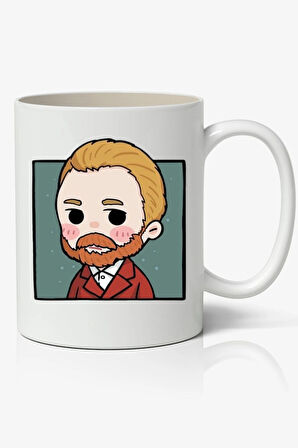 Vincent Van Gogh Anime Temalı Beyaz Kupa Bardak Sevgiliye Arkadaşa Hediye