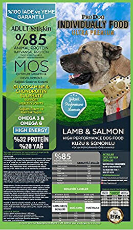 PRO HUND INDIVIDUELL Kuzu Etli & Somonlu Yetişkin Ultra Premium Köpek Maması (15KG)