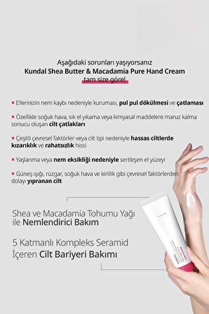 Yoğun Nem Veren Besleyici El Kremi Kundal Shea Butter&Macadamia Pure Hand Cream 50ml(Cherry Blossom)