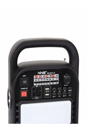 Kamp Feneri Işıldak Güneş Panelli Bluetooth Hoparlör Fm Radyo + 2xampul 3600 Mah Pil