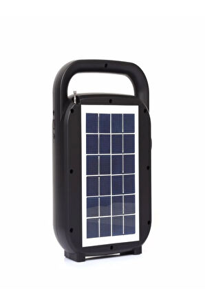 Kamp Feneri Işıldak Güneş Panelli Bluetooth Hoparlör Fm Radyo + 2xampul 3600 Mah Pil
