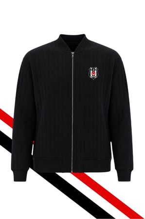 BEŞİKTAŞ LOGOLU ERKEK FERMUARLI SWEATSHIRT 