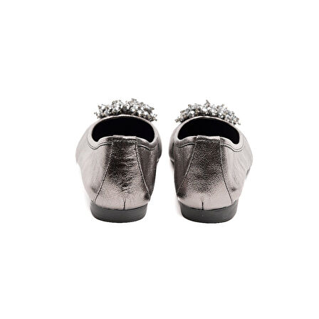 Hakiki Deri Taşlı Kadın Babet