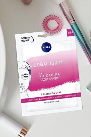 Nivea Urban Skin Doğal Işıltılı Nemlendirici Yüz Kağıt Maske, Serum Içerikli, Nemlendirici, 1 Adet