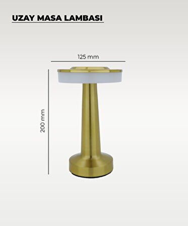 Gold Uzay Masa Lambası - Dokunmatik - 3 Renk Işık
