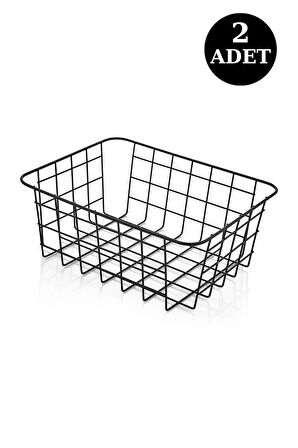 2 Adet Çok Amaçlı Metal Organizer Sepet Masaüstü Raf Banyo Mutfak Düzenleyici