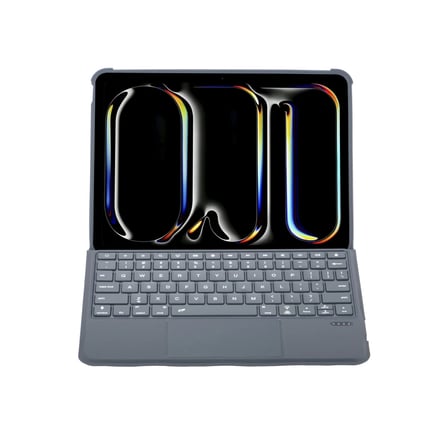 Apple T5504D iPad Pro 11 (2024) Kılıf Palermo Ledli Klavyeli Standlı Tablet Kılıfı - Siyah