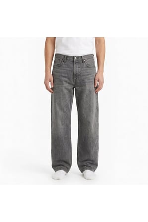 555 Pamuklu Relaxed Straight Fit Orta Bel Düz Paça premium kumaş Jeans Erkek KOT PANTOLON grey Grifüme / 36/32