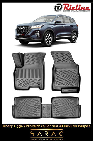 Rizline Chery Tiggo 7 Pro 2023 Model 3D Havuzlu Paspas