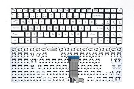 Casper C600.7100-8130X-B Uyumlu Notebook Klavyesi - Beyaz - TR