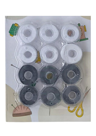 Masura İpli 12'li Plastik Siyah-Beyaz