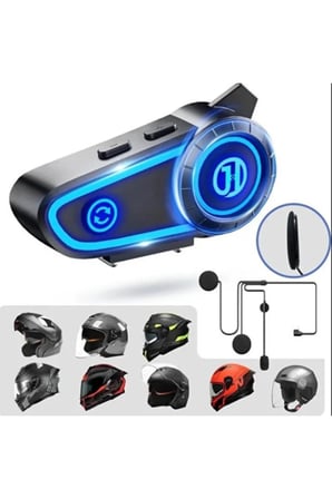 2 Adet RGB Motosiklet Kask Kulaklığı – Bluetooth Kask Kulaklık, Tek Tuş Kontrol, RGB Aydınlatma, Müzik Navigasyon Telefon Görüşmesi, Helmet Headset