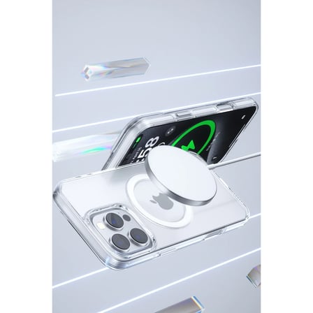 Joko Apple iPhone 16 Pro Gleam PC Sert Magsafe Kılıf - Şeffaf-Siyah