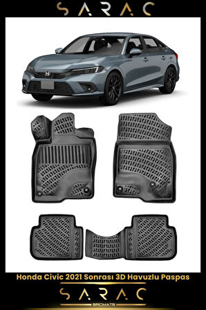 Honda Civic Sedan/hb 2024 Model Araca Özel 3d Havuzlu Paspas
