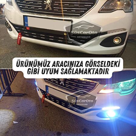 Peugeot 301 2012-2021 Uyumlu Üniversal Mercekli Angel Sis Farı Metal Su Geçirmez 76 mm Buz Mavi Halkalı Gündüz Farı Angel Eyes 2 Adet