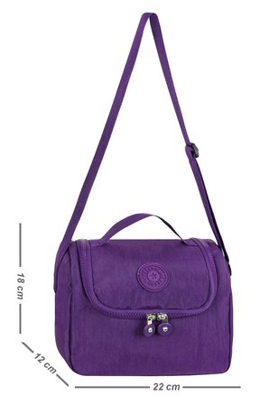 Beslenme Cantasi 2’LI Set Krinkil Kumas Termal Cantasi + Cift Bolmeli Kalemlik Mor GALB Leather