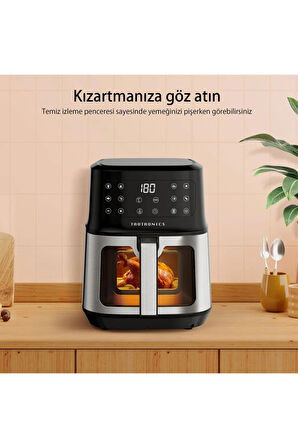 TT-AF011 5 Litre 8 İşlevli Camlı AIRFRYER Pişirme Kabı Hediyeli