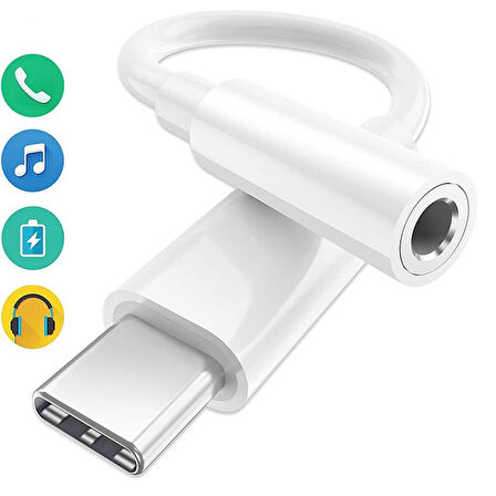 Type-C Aux Dönüştürücü Aparat 3.5mm Aux Kablo OTG Samsung Xiaomi Huawei  Oppo Redmi Uyumlu Kablo
