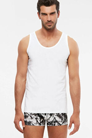 Erkek Penye Atlet 6 Lı Beyaz S-3xl %100 Pamuk