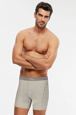 Erkek Grimelanj Penye Modal Long Short Çift Düğmeli 2'li Boxer