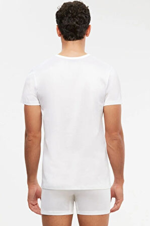 Erkek Merserize V-yaka T-shirt Atlet