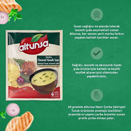 	 Altunsa Hazır Çorba Şehriyeli Tavuk 60 Gr 12 Lİ Paket