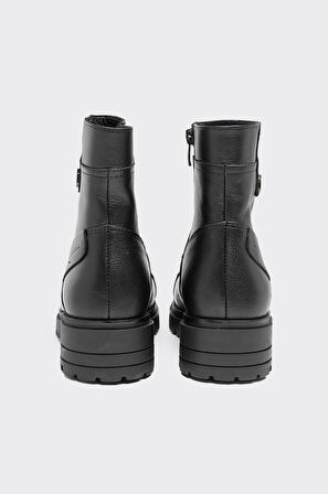 Fermuarlı Hakiki Deri Kadın Bot