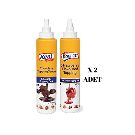 Kent Boringer Topping Sos Çikolata+çilek X 2 Adet 750 Gr