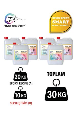 30 kg Hobby Epoxy Smart/ Şeffaf Epoksi Reçine Ince Döküm