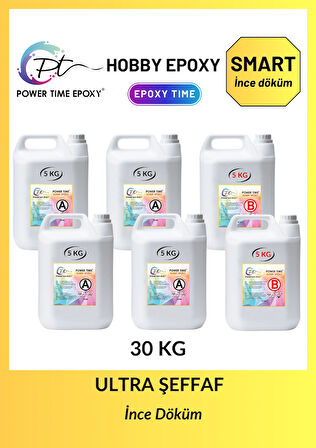30 kg Hobby Epoxy Smart/ Şeffaf Epoksi Reçine Ince Döküm