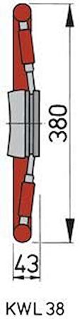 Vetus dümen, tip KWL38 Ø 380 mm Göbek alüminyum