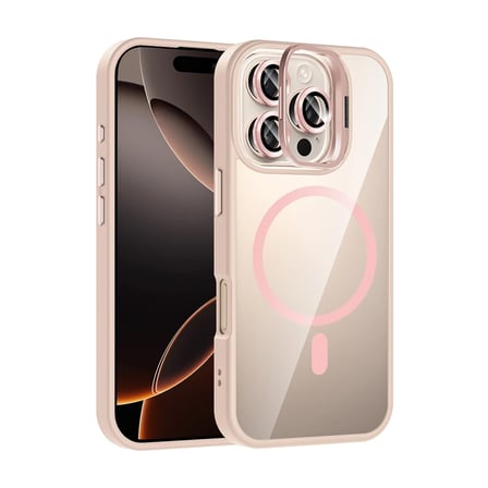Joko Apple iPhone 16 Pro Remim Lensli Magsafe Standlı Kapak - Pembe