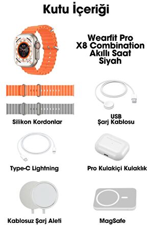 WEARFİT X8 COMBİNATİON Akıllı Kol Saati Smart Watch Model:inç 49mm TFT Ekran (GRİ)