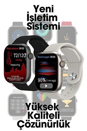 WEARFİT S10 PRO MAX 7 KORDONLU  Akıllı Kol Saati Smart Watch MİNİLED Ekran (GRİ) 45mm