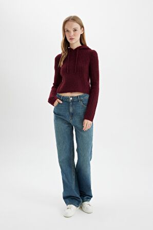 Regular Fit Kapüşonlu Triko Kazak