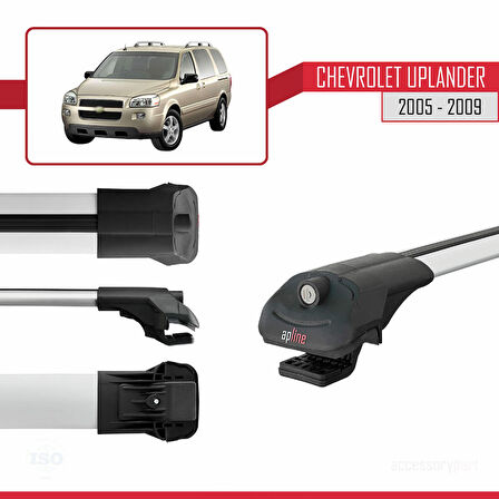 Chevrolet Uplander 2005-2009 Arası ile Uyumlu ACE-1 Ara Atkı Tavan Barı Gri 2 Adet