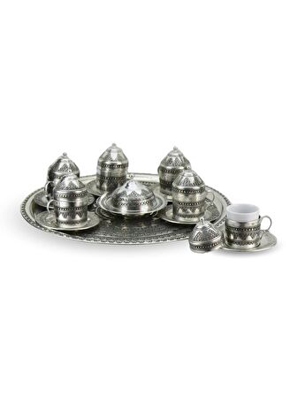 Morya Bakır Fincan Takımı İçi Kalay Kaplamalı
