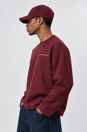 Erkek notbasicproject Oversize Long Sleeve Bordo
