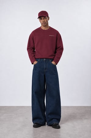 Erkek notbasicproject Oversize Long Sleeve Bordo