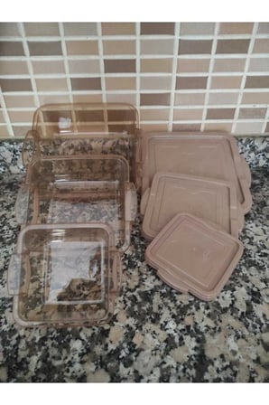 Kare Mutfak ,Piknik ,Seyahat Ve Okul İçin Çok Amaçlı 3 Lü Saklama Kabı