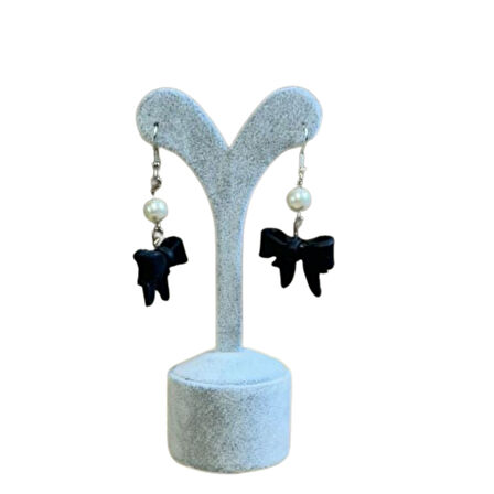 Uretti - Hatice 4962 El Yapımı İnci Detaylı Polimer Kil Fiyonk Küpe