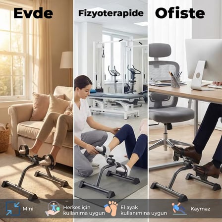 Mini Pedal Egzersiz Kondisyon Bisikleti Taşınabilir Dirençli Ev Aleti El Ve Ayak Pedallı Spor Cihazı