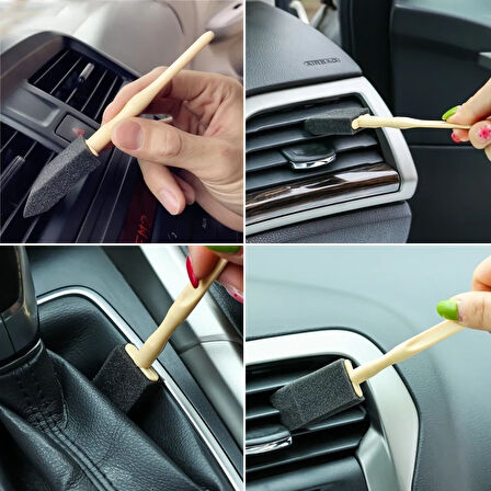 caselka® 5'li Araba Havalandırma Temizleme Fırçaları Klima Çıkışları,Toz Alma&Otomobil İçi Detaylı Mini Temizlik Aparatları