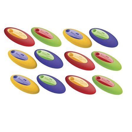Faber Castell Silgi Elips Karışık Renk - 12 Adet