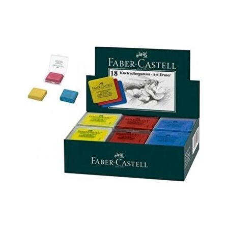 Faber-Castell Hamur Silgi Kutulu Renkli 18'li Paket