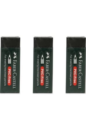Faber-castell 7089/20 Siyah Silgi, 3'lü