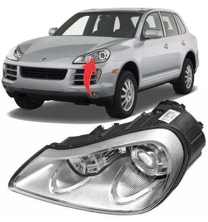 Porsche Cayenne Sol Ön Far Komple 2007-2010 95563117302