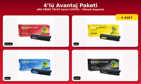 TN-871XXL / Brother HL-L9470CDN İçin 4 Renk Muadil Toner Set